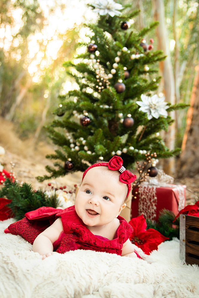 Baby Christmas Photos in San Diego Outdoor Photo Session Photography for the holidays